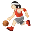 woman bouncing ball: light skin tone til Samsung platform
