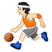 person bouncing ball: light skin tone untuk platform Samsung