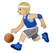 man bouncing ball: medium-light skin tone for Samsung platform