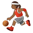 woman bouncing ball: medium-dark skin tone لمنصة Samsung