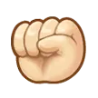 raised fist: light skin tone untuk platform Samsung