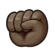 raised fist: dark skin tone für Samsung Plattform