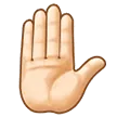 raised hand: light skin tone per la piattaforma Samsung