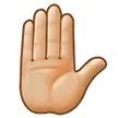 raised hand: medium-light skin tone untuk platform Samsung