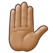 raised hand: medium skin tone pentru platforma Samsung