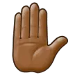 Samsung 플랫폼을 위한 raised hand: medium-dark skin tone