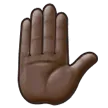 raised hand: dark skin tone pentru platforma Samsung