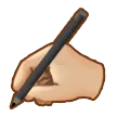 Samsung dla platformy writing hand: medium-light skin tone