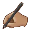 writing hand: medium skin tone per la piattaforma Samsung