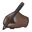 writing hand: dark skin tone pentru platforma Samsung