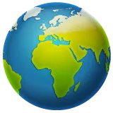 globe showing Europe-Africa til Whatsapp platform