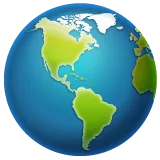 globe showing Americas لمنصة Whatsapp