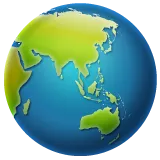 globe showing Asia-Australia for Whatsapp platform