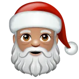 Whatsapp 플랫폼을 위한 Santa Claus: medium skin tone