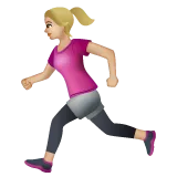 woman running: medium-light skin tone til Whatsapp platform