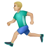 man running: medium-light skin tone per la piattaforma Whatsapp