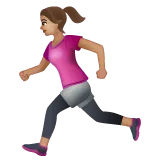 woman running: medium skin tone สำหรับแพลตฟอร์ม Whatsapp