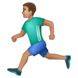 person running: medium skin tone สำหรับแพลตฟอร์ม Whatsapp