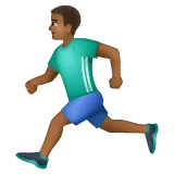 person running: medium-dark skin tone untuk platform Whatsapp