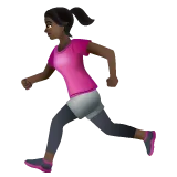 woman running: dark skin tone สำหรับแพลตฟอร์ม Whatsapp