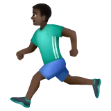 person running: dark skin tone untuk platform Whatsapp