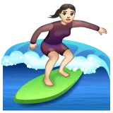 woman surfing: light skin tone untuk platform Whatsapp