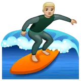 person surfing: medium-light skin tone untuk platform Whatsapp