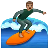 person surfing: medium skin tone untuk platform Whatsapp