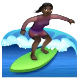 woman surfing: dark skin tone til Whatsapp platform