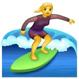 Whatsapp प्लेटफ़ॉर्म के लिए woman surfing