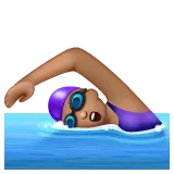 woman swimming: medium skin tone สำหรับแพลตฟอร์ม Whatsapp
