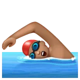 person swimming: medium skin tone untuk platform Whatsapp