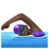woman swimming: dark skin tone for Whatsapp platform