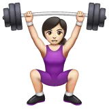 woman lifting weights: light skin tone pentru platforma Whatsapp
