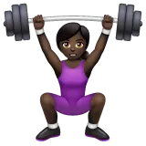 Whatsapp dla platformy woman lifting weights: dark skin tone