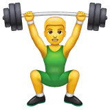 Whatsapp 平台中的 person lifting weights