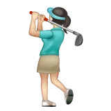 woman golfing: light skin tone لمنصة Whatsapp