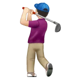 man golfing: light skin tone for Whatsapp platform