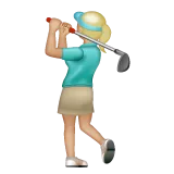 Whatsapp platformu için woman golfing: medium-light skin tone