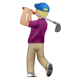 Whatsappプラットフォームのman golfing: medium-light skin tone