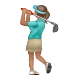 Whatsapp platformu için woman golfing: medium skin tone