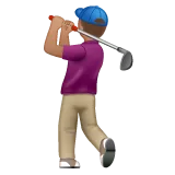person golfing: medium skin tone สำหรับแพลตฟอร์ม Whatsapp
