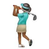 Whatsapp platformu için woman golfing: medium-dark skin tone