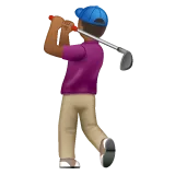 person golfing: medium-dark skin tone untuk platform Whatsapp