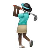 woman golfing: dark skin tone til Whatsapp platform