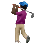 man golfing: dark skin tone untuk platform Whatsapp
