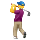 Whatsapp 平台中的 man golfing