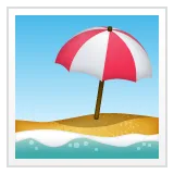 beach with umbrella untuk platform Whatsapp