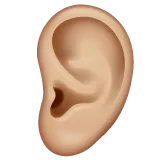ear: medium-light skin tone für Whatsapp Plattform