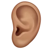 Whatsapp 플랫폼을 위한 ear: medium skin tone
